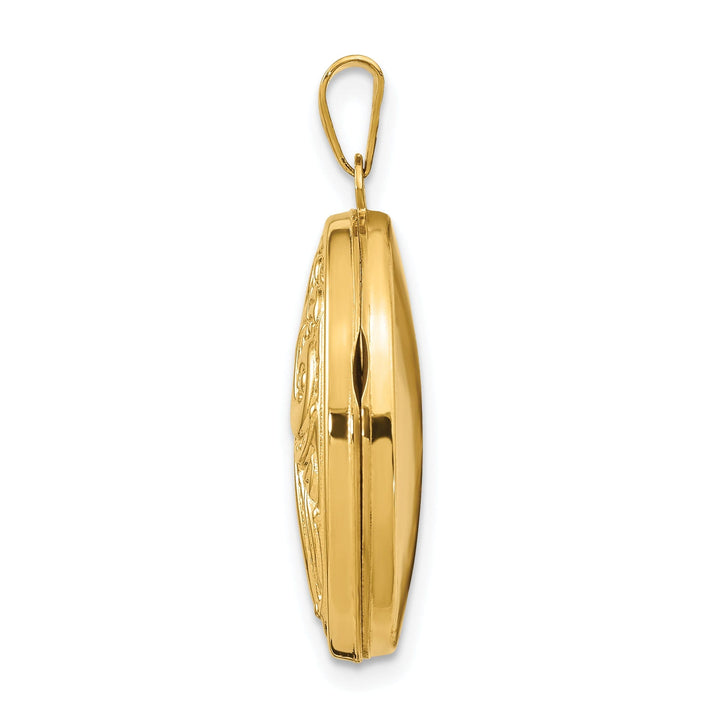 14k Yellow Gold Domed Oval Locket