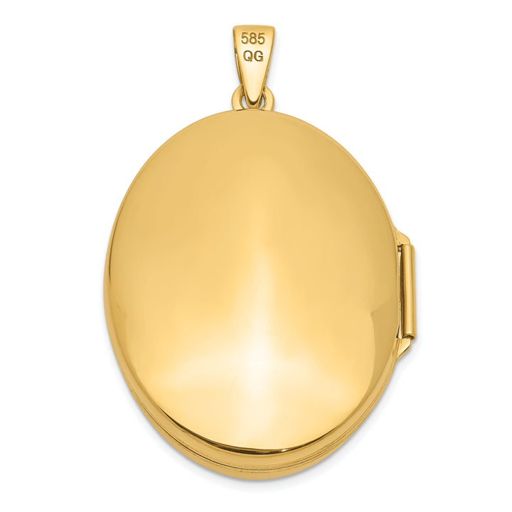 14k Yellow Gold Floral Design Oval Locket