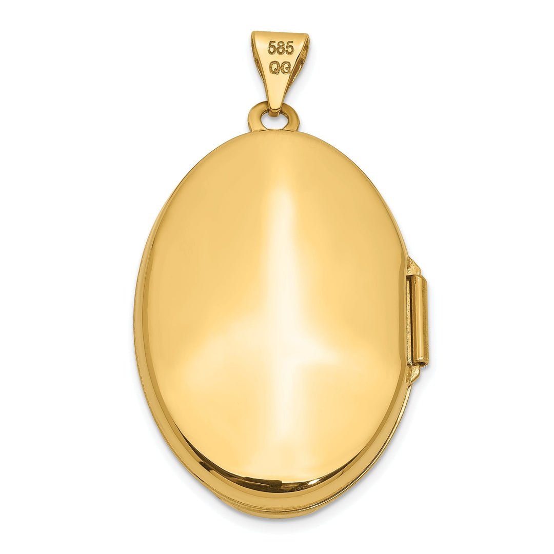 14k Yellow Gold Polished Domed Oval Locket