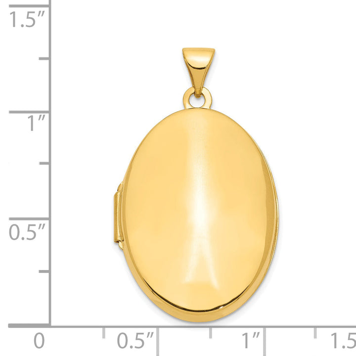 14k Yellow Gold Polished Domed Oval Locket