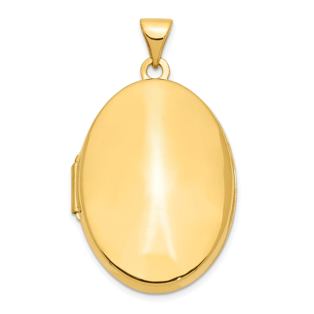 14k Yellow Gold Polished Domed Oval Locket