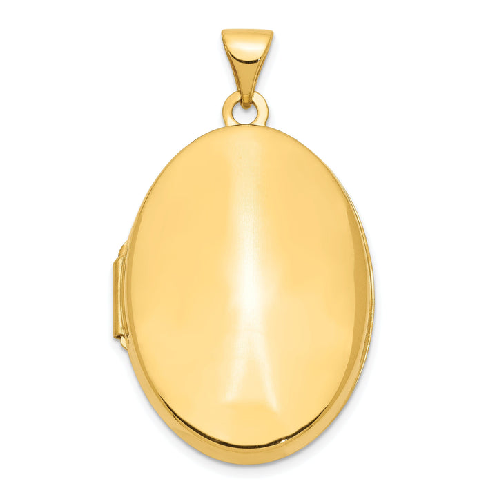 14k Yellow Gold Polished Domed Oval Locket