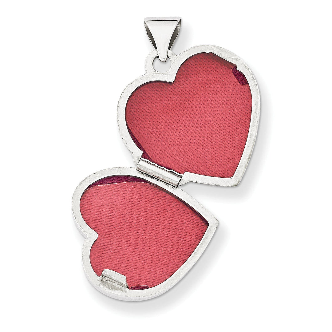 14k White Gold Heart Locket