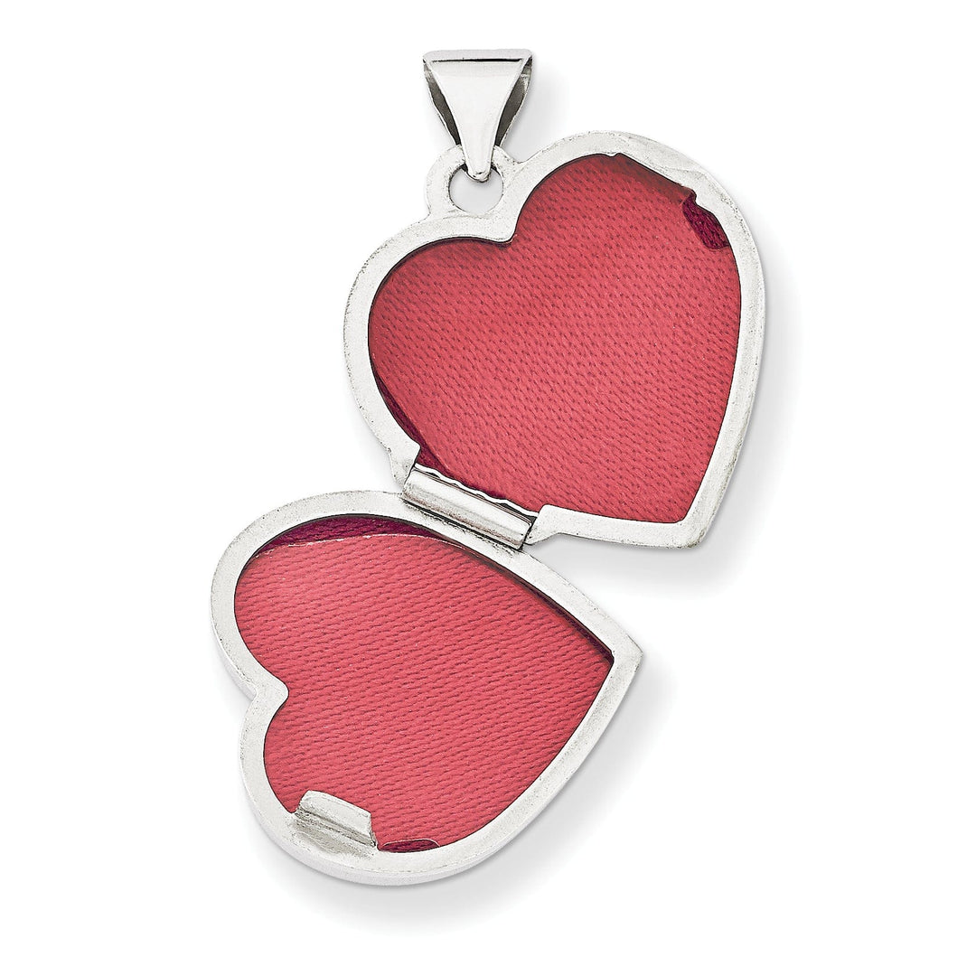 14k White Gold Heart Locket