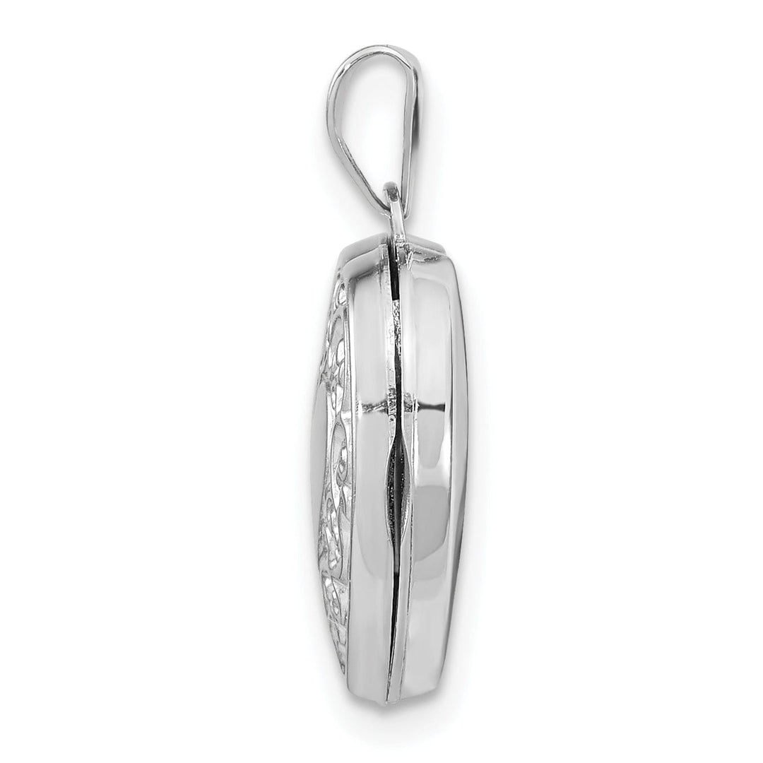 14k White Gold Heart Locket
