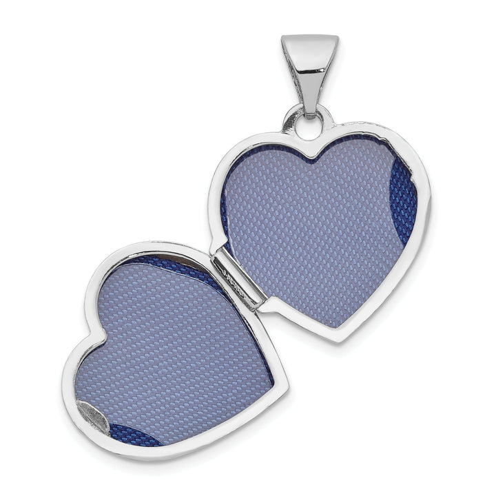 14k White Gold Heart Locket