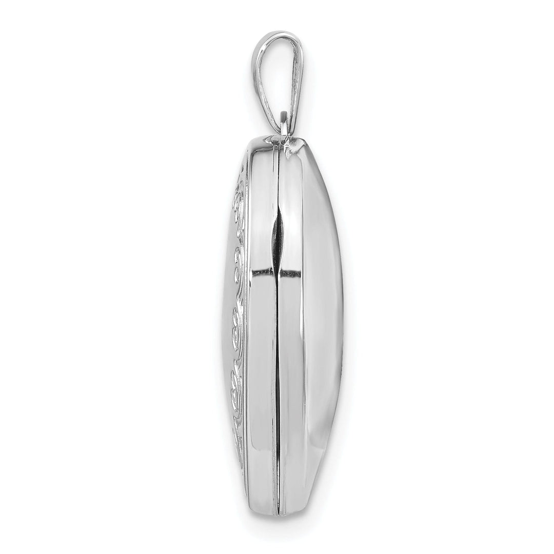 14k White Gold Heart Locket