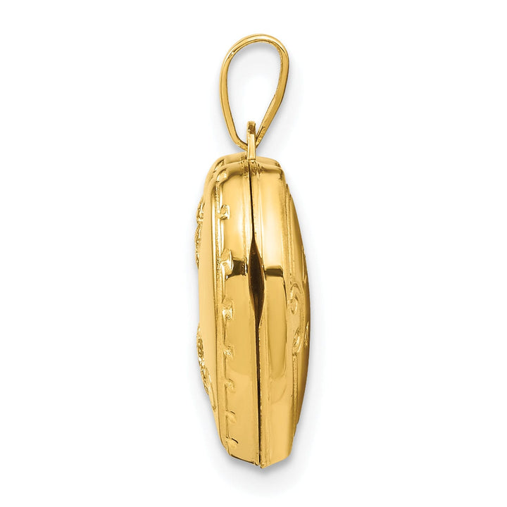 14k Yellow Gold Reversible Heart Locket