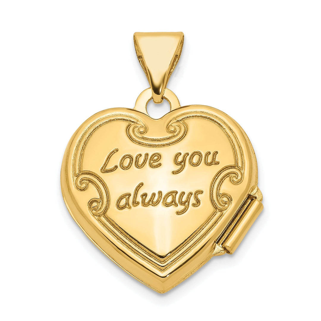 14k Yellow Gold Reversible Heart Locket