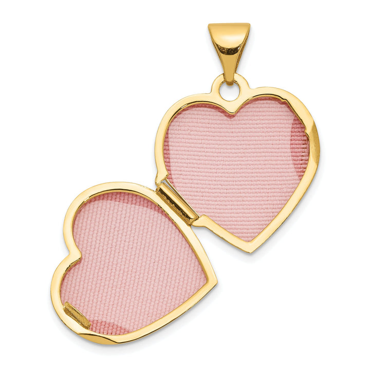 14k Yellow Gold Reversible Heart Locket