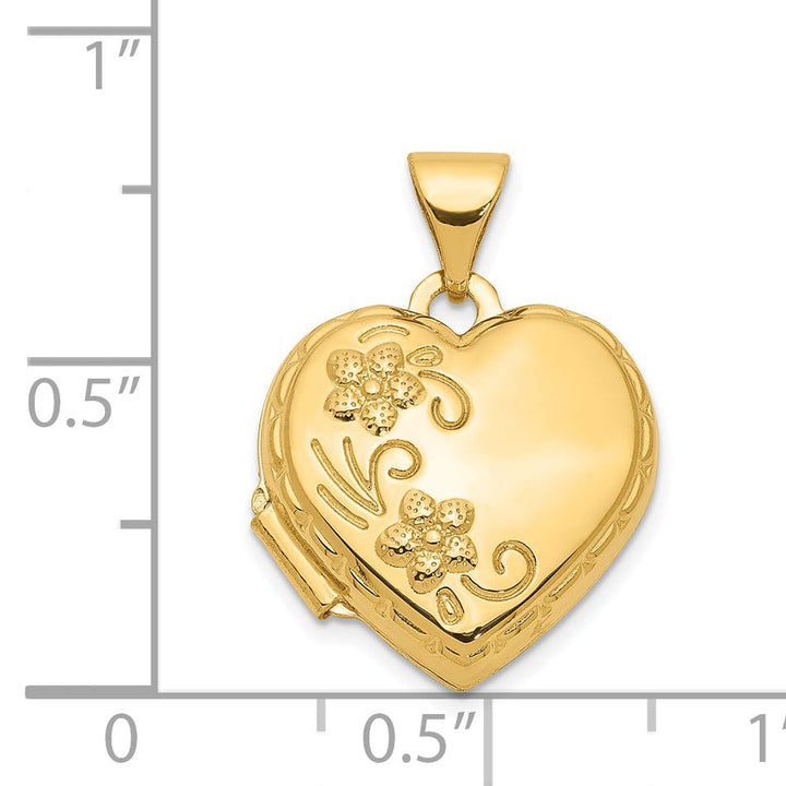 14k Yellow Gold Reversible Heart Locket