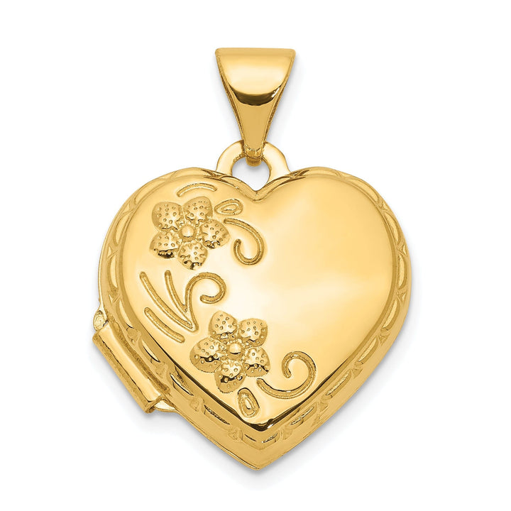 14k Yellow Gold Reversible Heart Locket