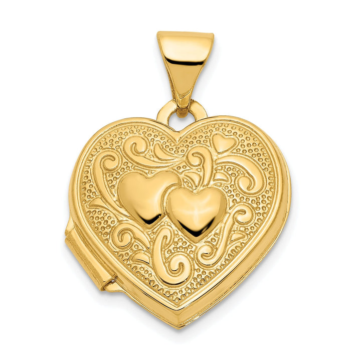 14k Yellow Gold Heart Locket