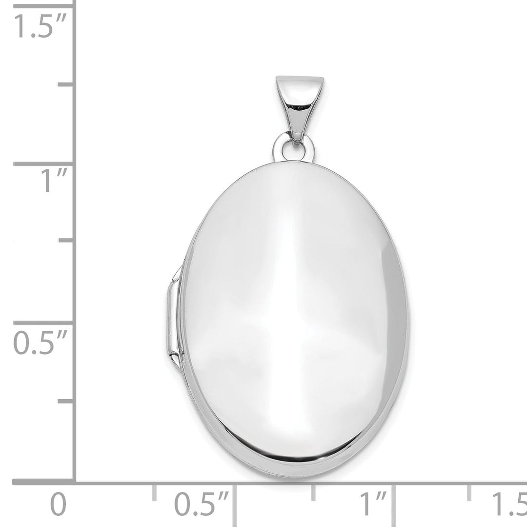 14k White Gold Polished Domed Locket