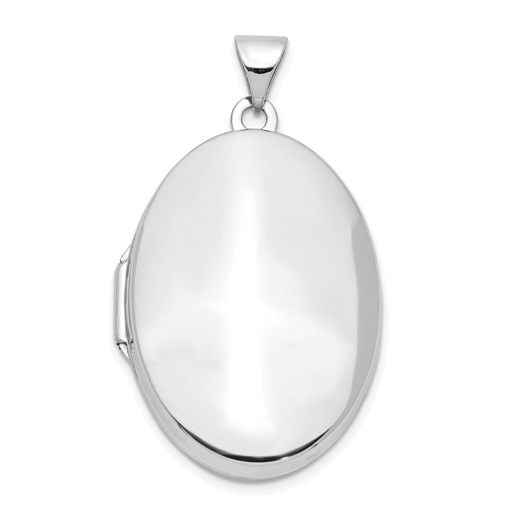 14k White Gold Polished Domed Locket