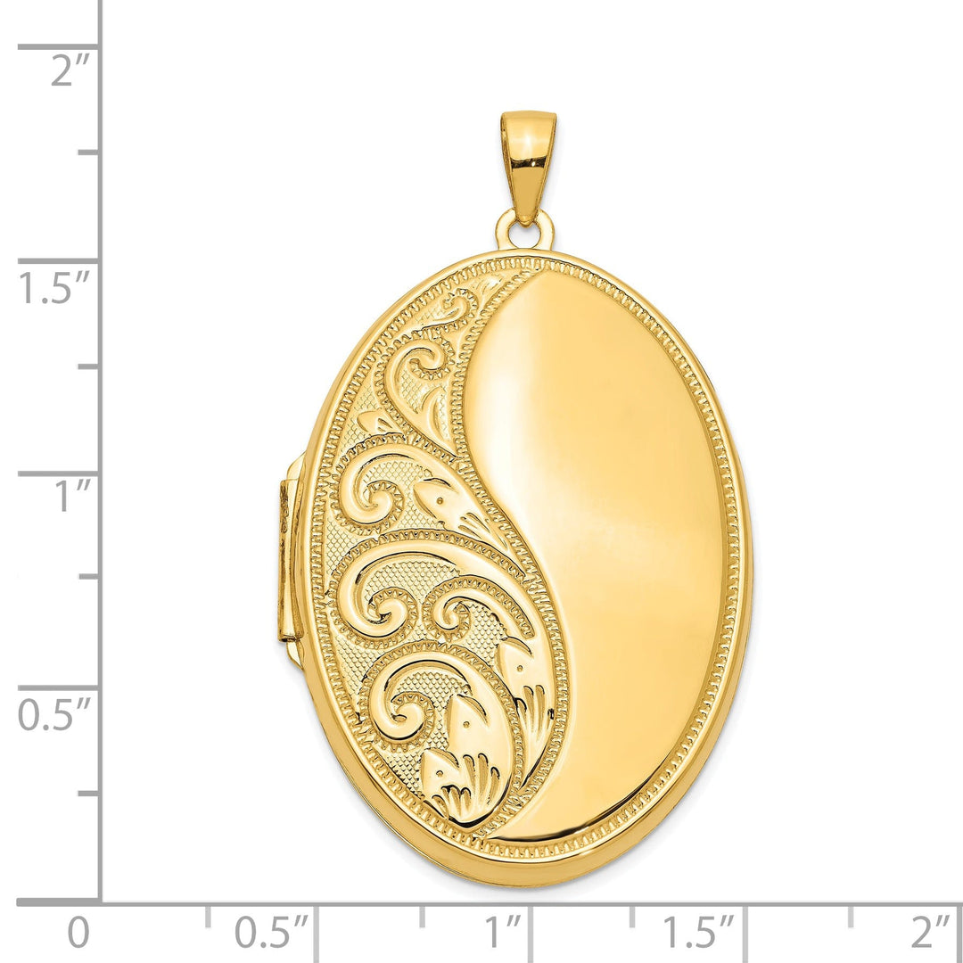 14k Yellow Gold Oval Heavy Weight Locket