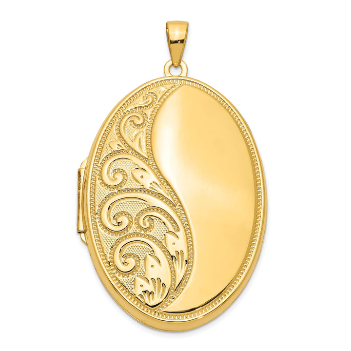 14k Yellow Gold Oval Heavy Weight Locket