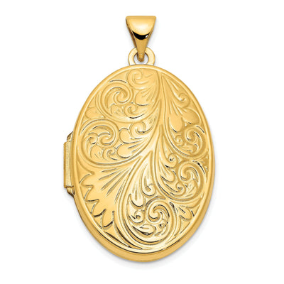 14k Yellow Gold Scroll Oval Locket at $ 316.39 only from Jewelryshopping.com