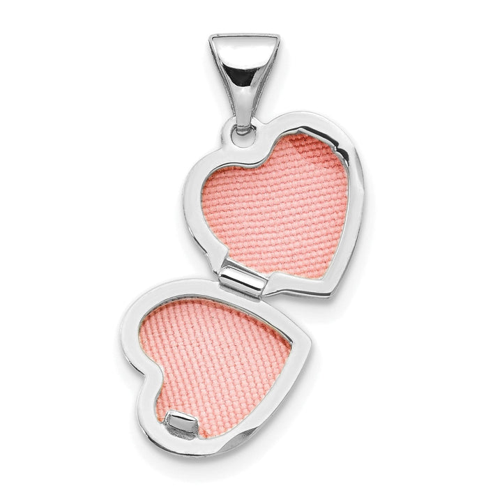 14k White Gold Heart-Shaped Floral Locket