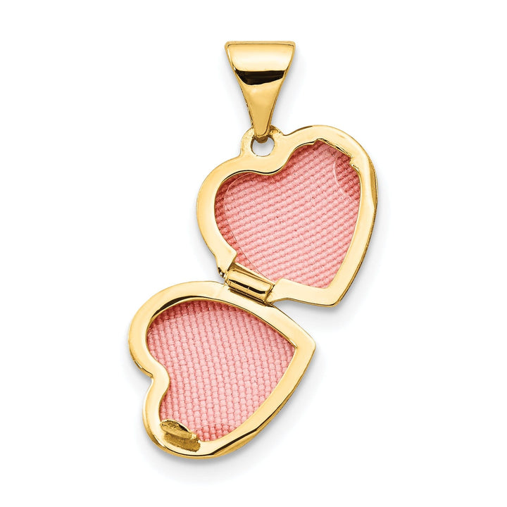 14k Yellow Gold Plain Heart Locket Pendant