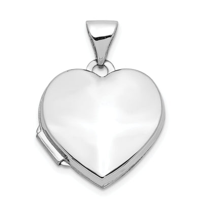14k White Gold Polished Heart-Shaped Locket at $ 127.64 only from Jewelryshopping.com