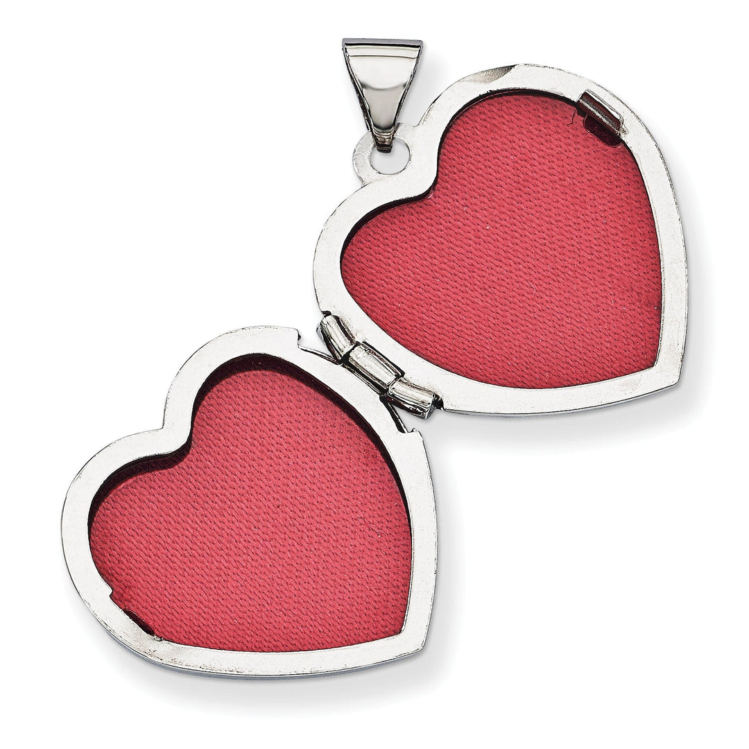 14k White Gold Heart Shaped Claddagh Locket