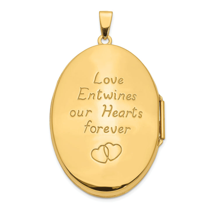 14k Yellow Gold Celtic Heart 38mm Oval Locket