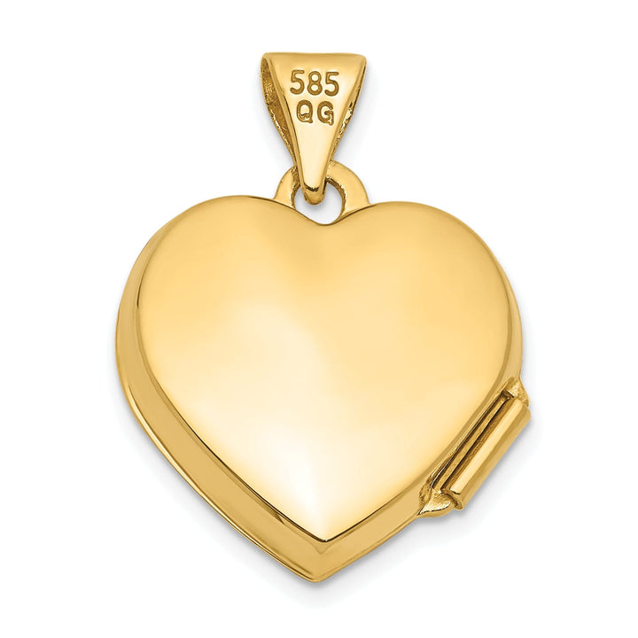 14k Yellow Gold Plain Heart Locket