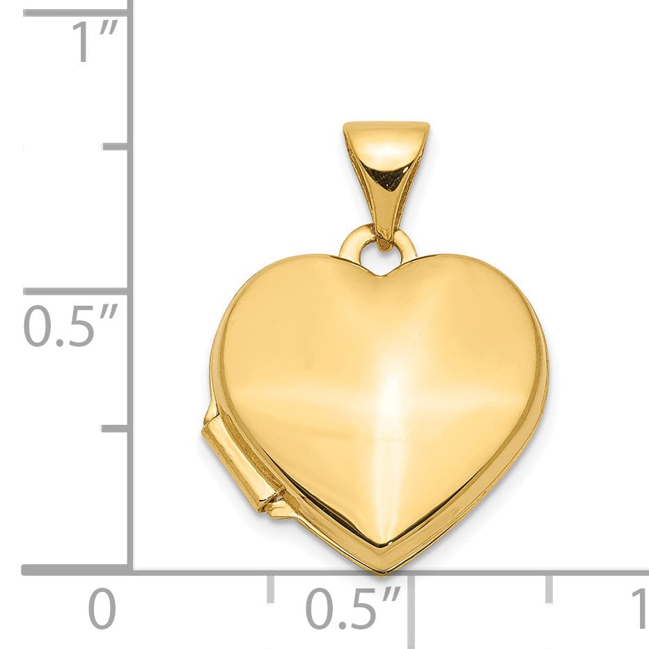 14k Yellow Gold Plain Heart Locket