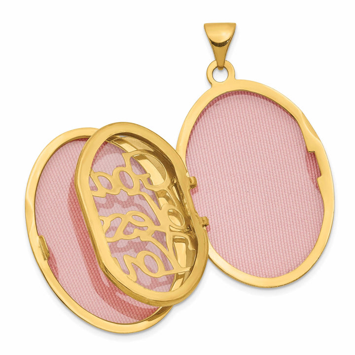 14k Gold Guardian Angel Oval Locket