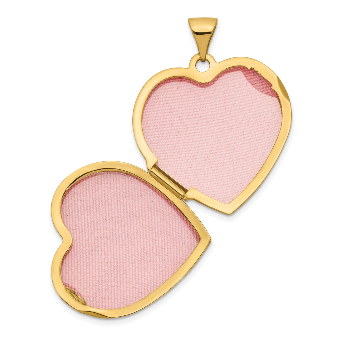 14k Yellow Gold 21MM Heart Domed Plain Locket