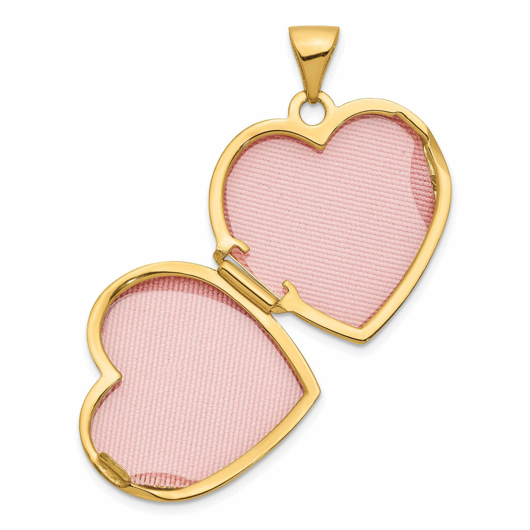 14k Gold Heart Rhodium heart of Gold Locket