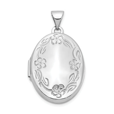 14k White Gold 21MM Oval H/Eng Locket at $ 209.98 only from Jewelryshopping.com