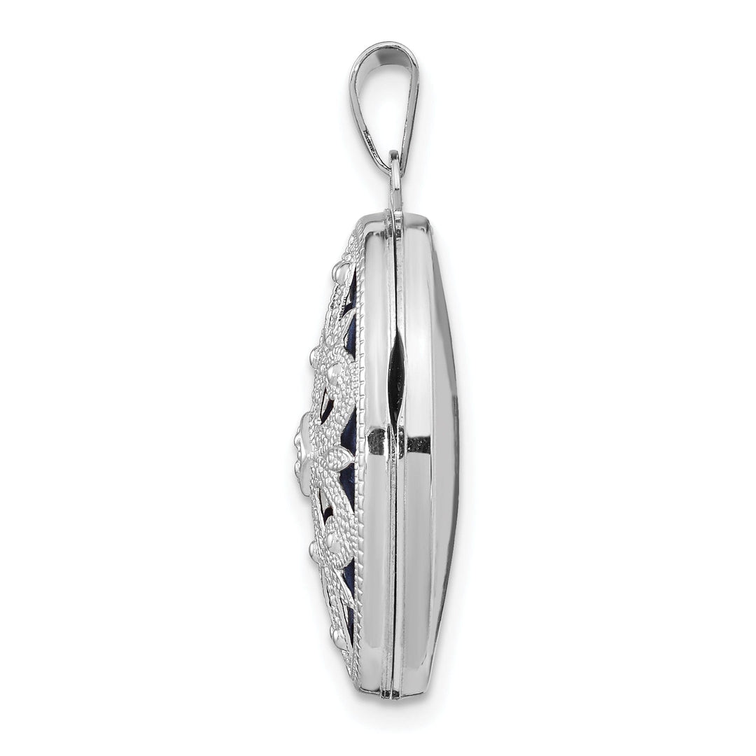 14K White Gold Oval With Diamond Vintage Locket