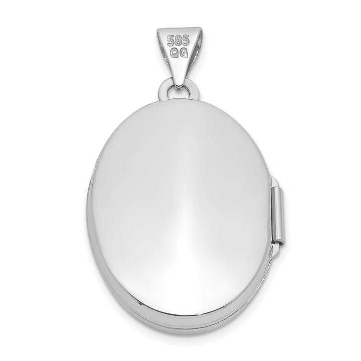 14K White Gold Oval With Diamond Vintage Locket