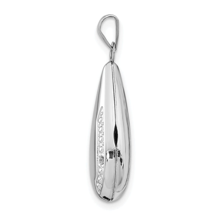 14K White Gold Tear Drop Diamond Set Locket