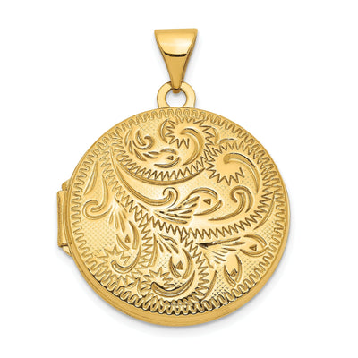 14k Yellow Gold 20MM Scroll Hand Engraved Locket at $ 252.37 only from Jewelryshopping.com