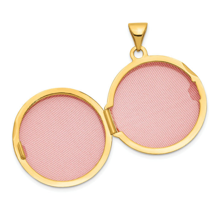 14k Yellow Gold 20MM Round Plain Flat Locket