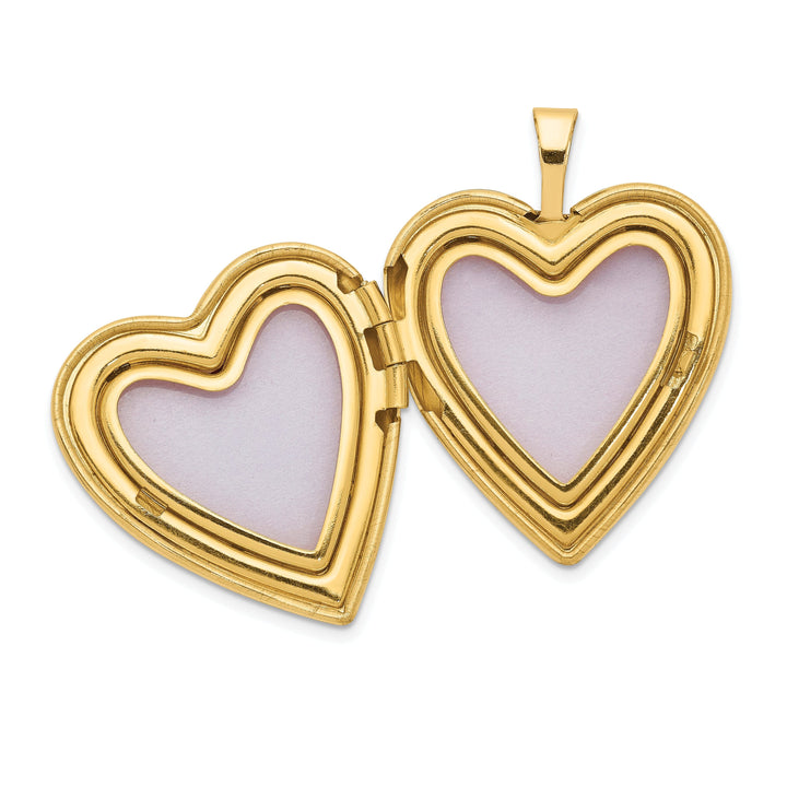 14k Yellow Gold 20MM Diamond Cross Heart Locket