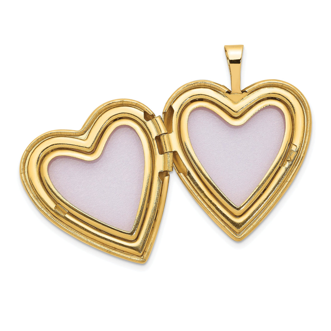 14k Yellow Gold 20MM Plain Polished Heart Locket