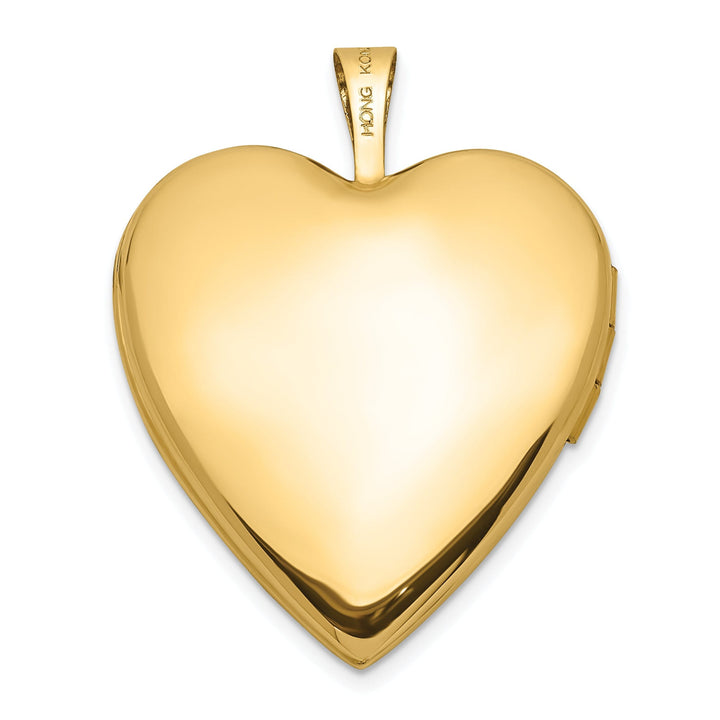 14k Yellow Gold 20MM Side Swirl Heart Locket
