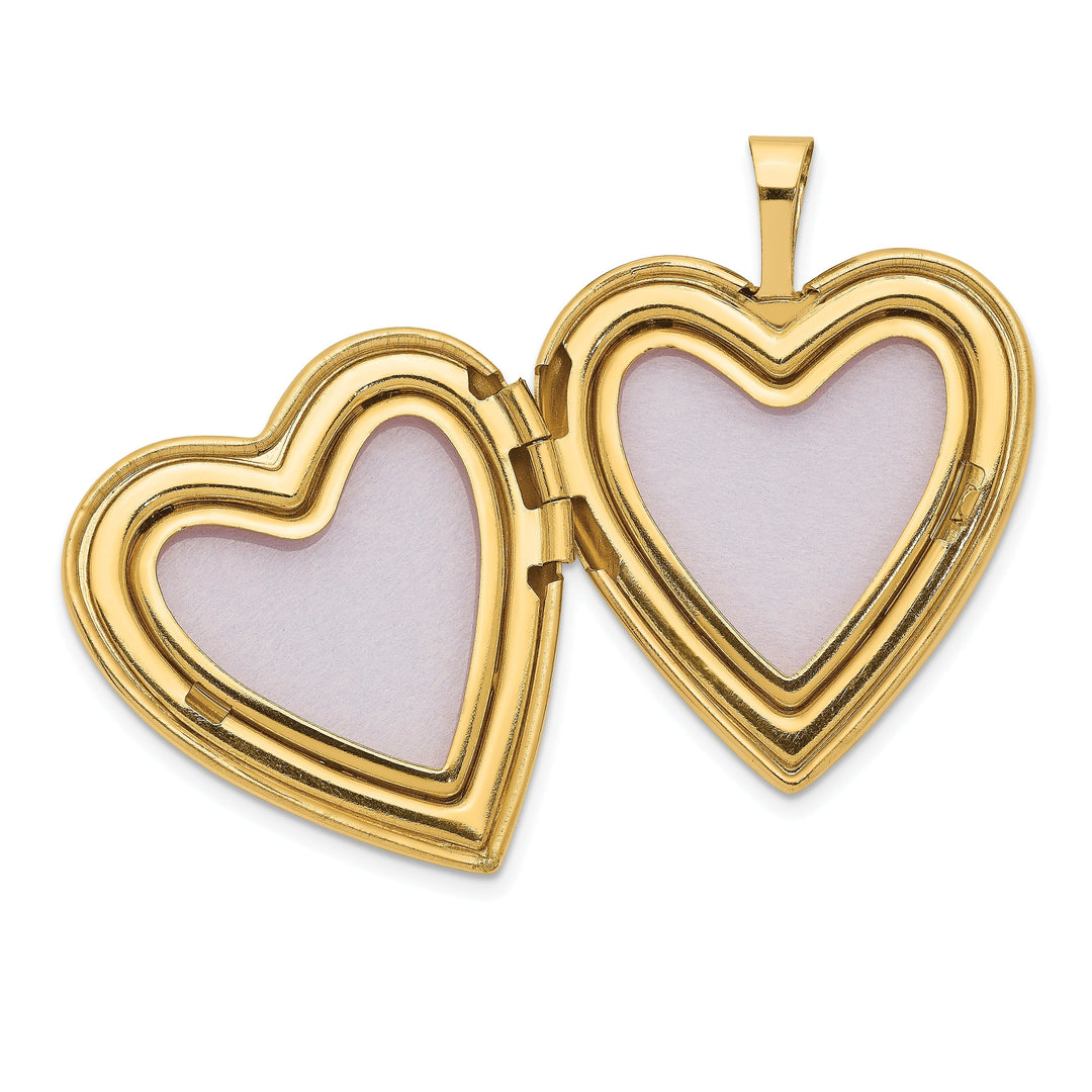 14k Yellow Gold 20MM Side Swirl Heart Locket