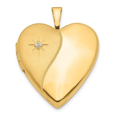 14k Yellow Gold 20MM Satin With Diamond Heart Lock at $ 299.27 only from Jewelryshopping.com