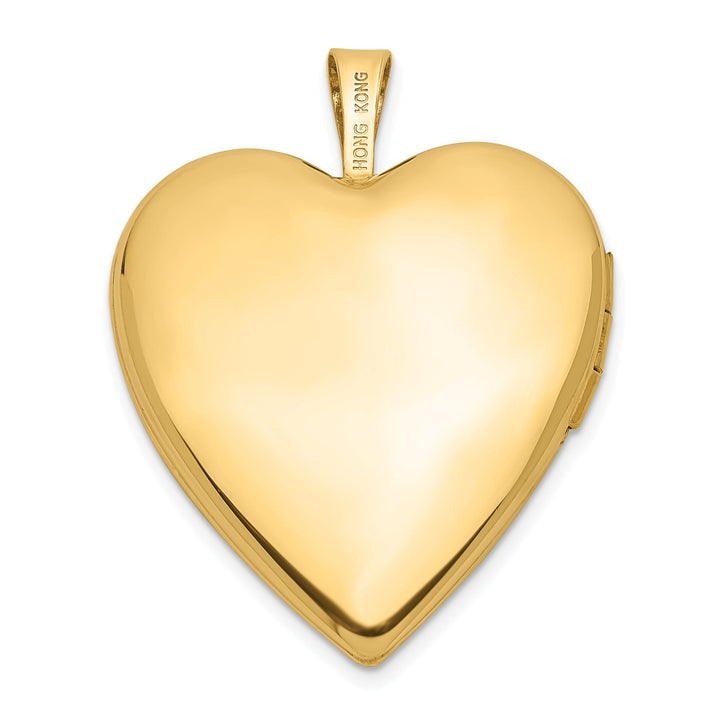 14k Yellow Gold 20MM Swirls With Diamond Heart Loc
