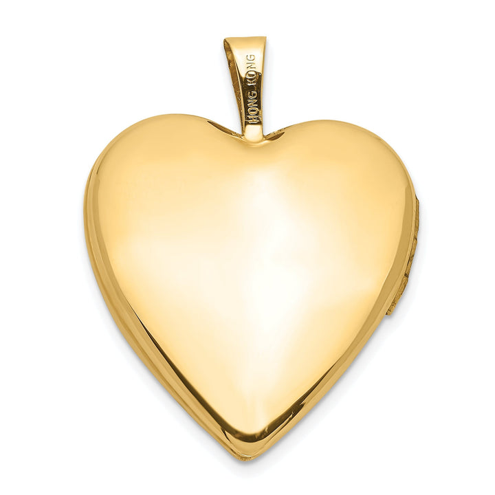 14k Yellow Gold Flower Vine Border Heart Locket