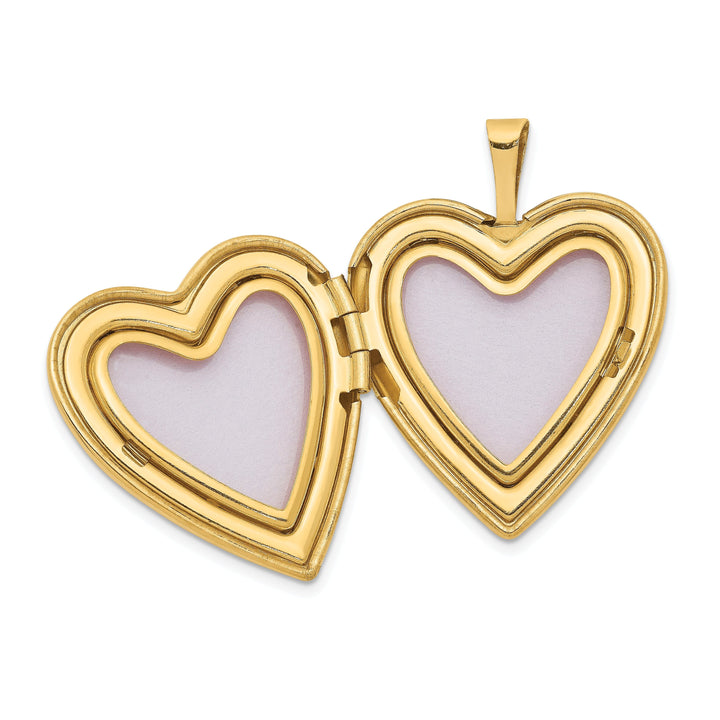 14k Yellow Gold Flower Vine Border Heart Locket