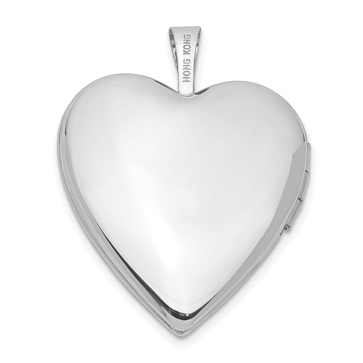 14k White Gold Flower Vine Border Heart Locket