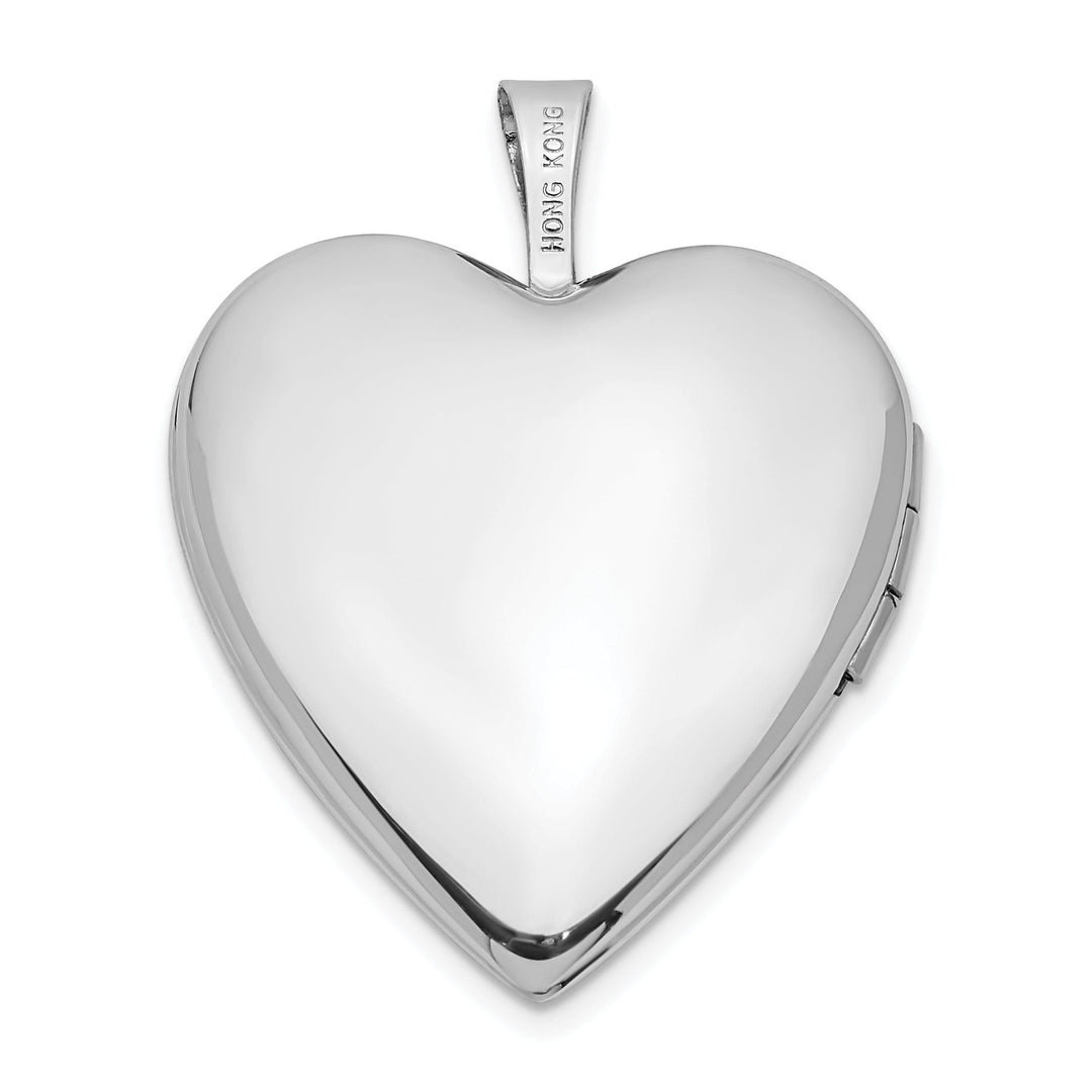 14k White Gold 20MM Mom With Hearts Heart Locket