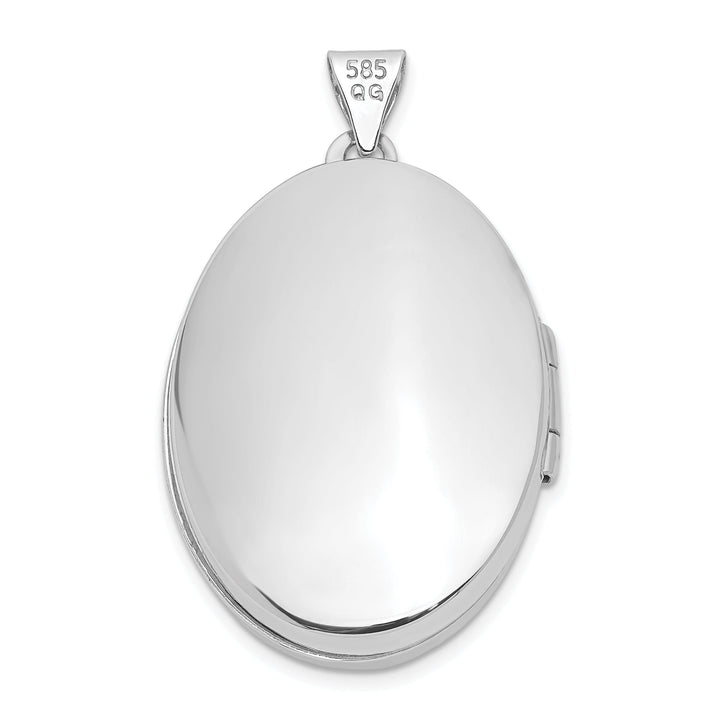 14k White Gold Oval 1/2 Hand Engraved Locket