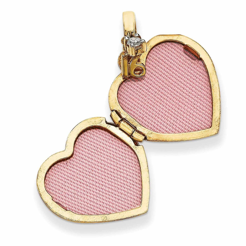 14k Gold Heart Happy 16th Birthday with Locket